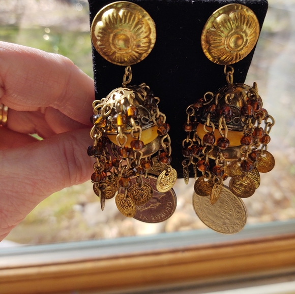 Vintage Bohemian Yellow Beaded Chain Necklace, Bracelet & Earrings Set of 3 - Picture 8 of 16